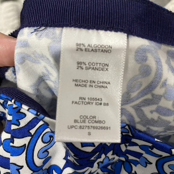 Milly For Design Nation Pleated Floral Skirt Navy Blue Size Small - Picture 3 of 6